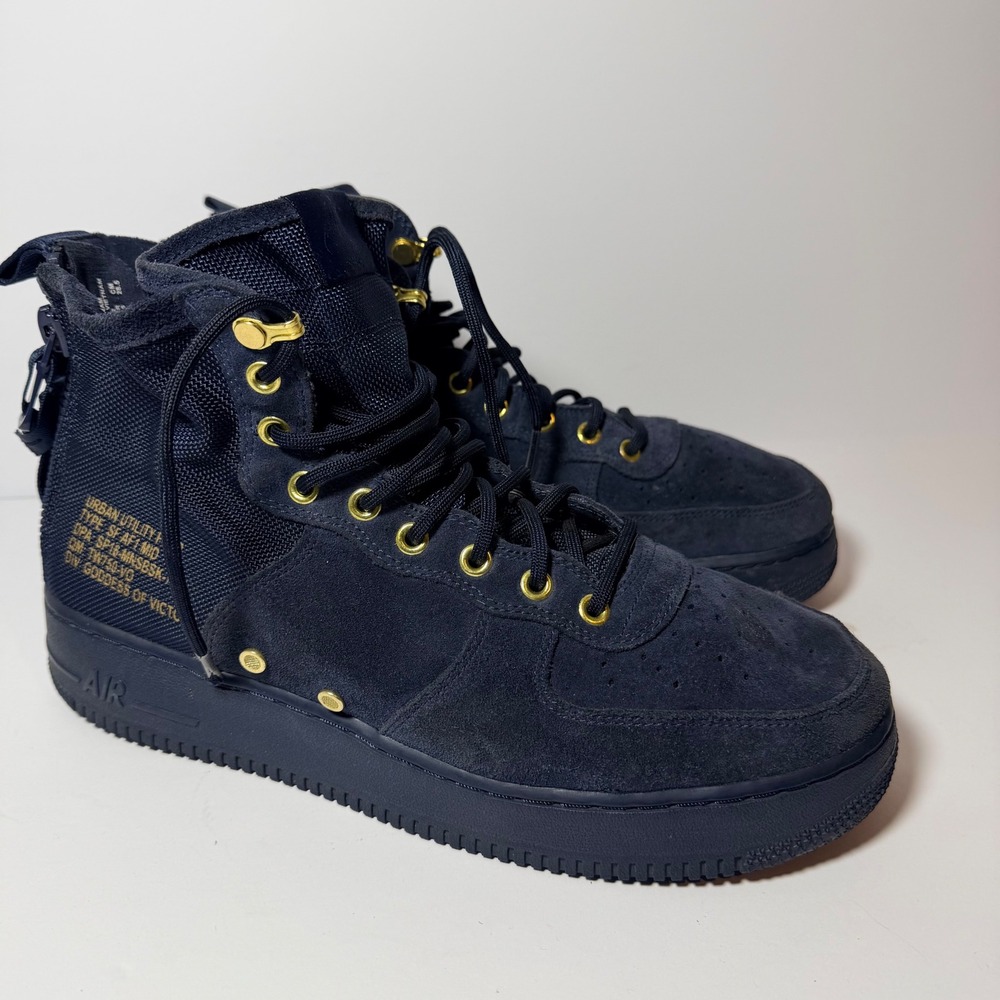 Nike SF Air Force 1 Mid Men 10.5 Obsidian Navy Gold Urban Utility 917753-400 - Picture 4 of 6